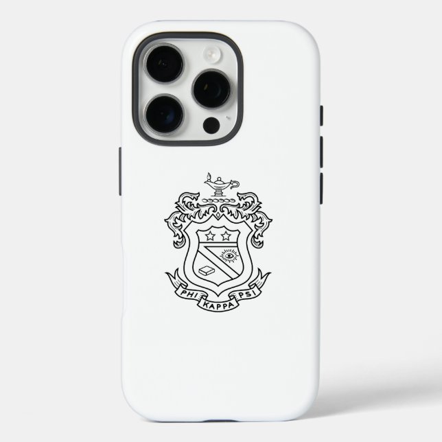 Phi Kappa Psi Fraternity Official Coat of Arms B&W Case-Mate iPhone Case (Back)