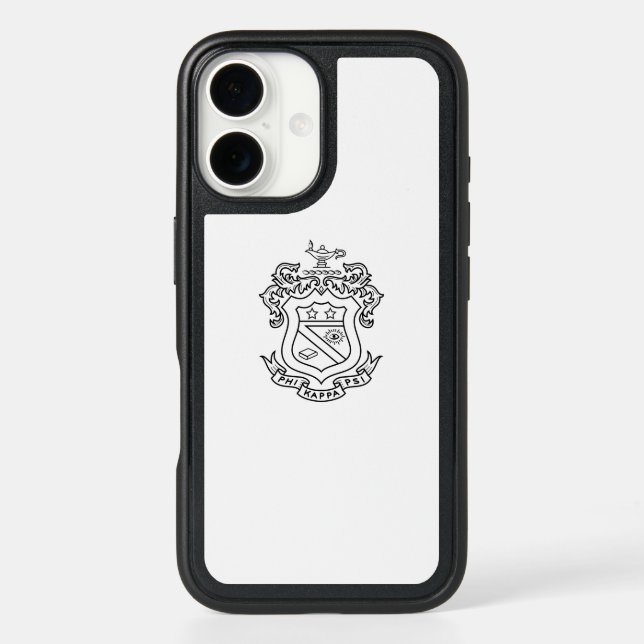 Phi Kappa Psi Fraternity Official Coat of Arms B&W Otterbox iPhone Case (Back)