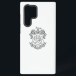 Phi Kappa Psi Fraternity Official Coat of Arms B&W Samsung Galaxy S22 Ultra Case<br><div class="desc">This product proudly showcases the official Coat of Arms for Phi Kappa Psi Fraternity, rendered in striking black and white line art. The design centers on a detailed shield, featuring symbolic elements within its sections: two stars, an all-seeing eye with radiating lines, and a rectangular block. Above the shield, an...</div>