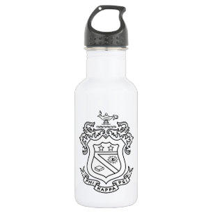 Phi Kappa Psi Fraternity Official Coat of Arms B&W Stainless Steel Water Bottle