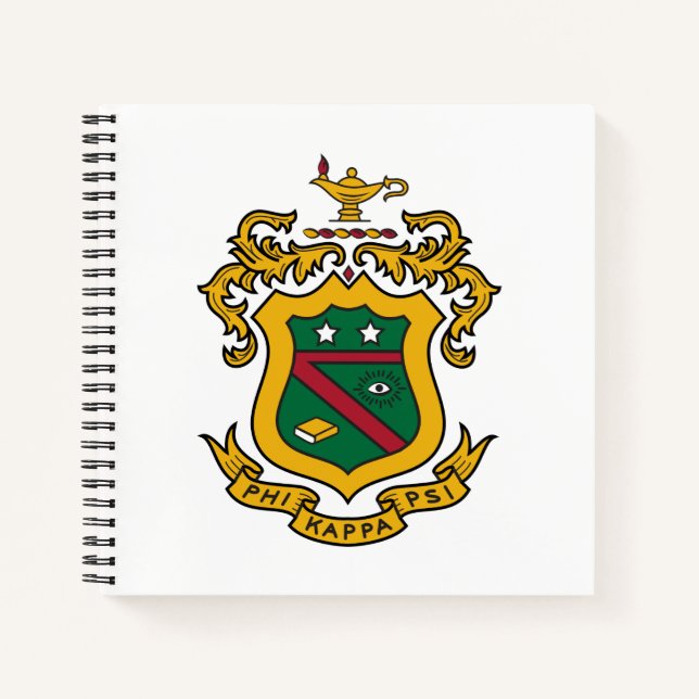 Phi Kappa Psi Fraternity Official Coat of Arms Notebook (Front)