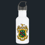 Phi Kappa Psi Fraternity Official Coat of Arms Stainless Steel Water Bottle<br><div class="desc">This product proudly showcases the official Coat of Arms for Phi Kappa Psi Fraternity, rendered in its vibrant traditional colors. The design centers on a detailed shield, prominently framed in gold, with a green background. Symbolic elements within its sections include two white stars, an all-seeing eye with radiating lines, and...</div>
