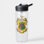 Phi Kappa Psi Fraternity Official Coat of Arms Water Bottle<br><div class="desc">This product proudly showcases the official Coat of Arms for Phi Kappa Psi Fraternity, rendered in its vibrant traditional colors. The design centers on a detailed shield, prominently framed in gold, with a green background. Symbolic elements within its sections include two white stars, an all-seeing eye with radiating lines, and...</div>