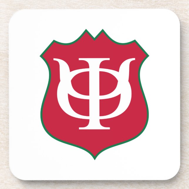 Phi Kappa Psi Fraternity Shield Logo Beverage Coaster (Front)