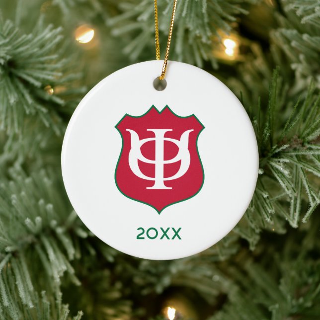 Phi Kappa Psi Fraternity Shield Logo Ceramic Ornament (Tree)