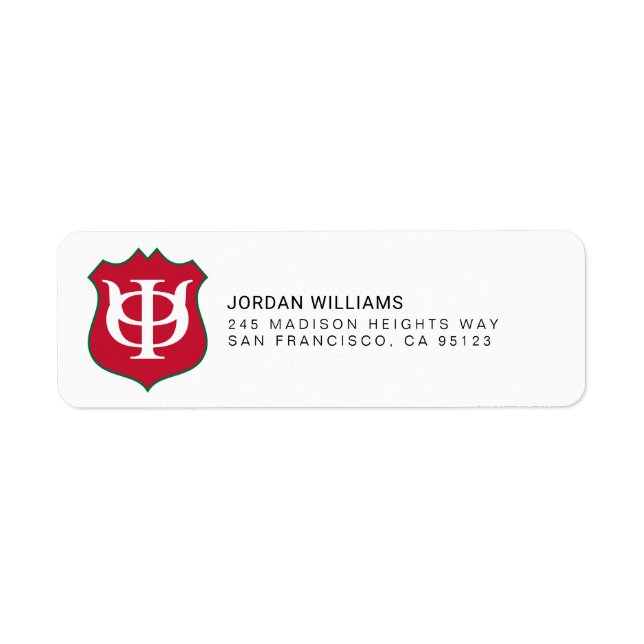 Phi Kappa Psi Fraternity Shield Logo Label (Front)