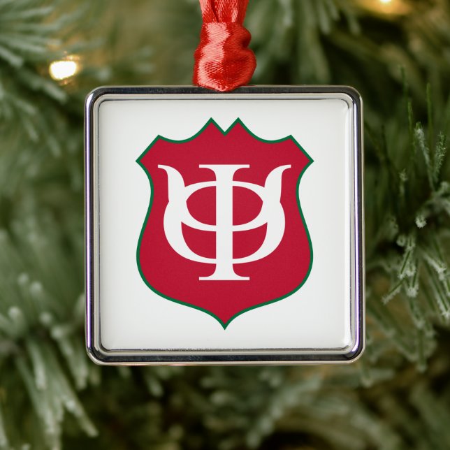 Phi Kappa Psi Fraternity Shield Logo Metal Ornament (Tree)