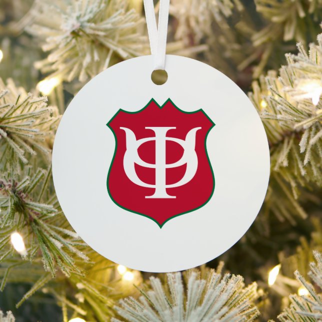 Phi Kappa Psi Fraternity Shield Logo Metal Ornament (Insitu)