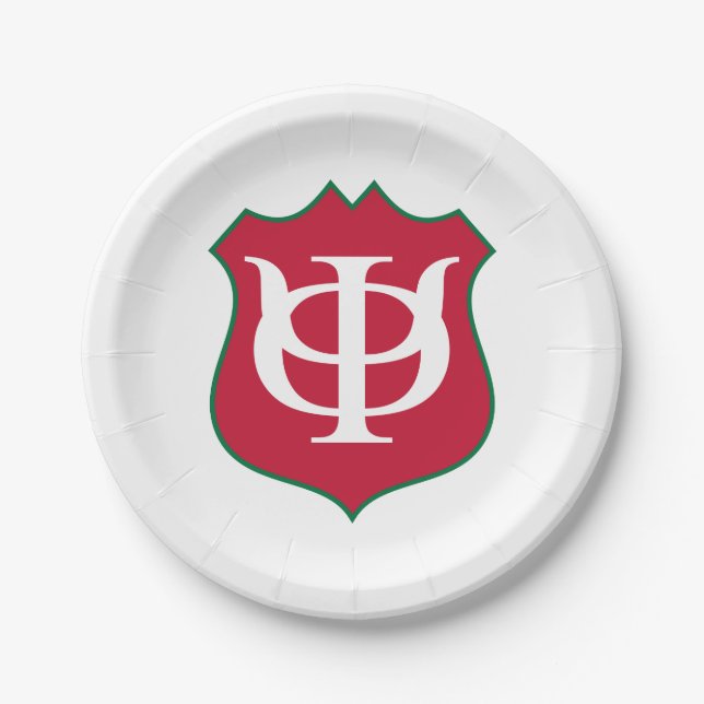 Phi Kappa Psi Fraternity Shield Logo Paper Plates (Front)