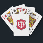 Phi Kappa Psi Fraternity Shield Logo Poker Cards<br><div class="desc">This product proudly showcases the official shield logo of Phi Kappa Psi Fraternity. The emblem features a classic shield shape, prominently displayed in a bold red with a distinct green outline. At its center, the Greek letters Phi (Φ) and Psi (Ψ) are elegantly intertwined in white, creating a strong and...</div>