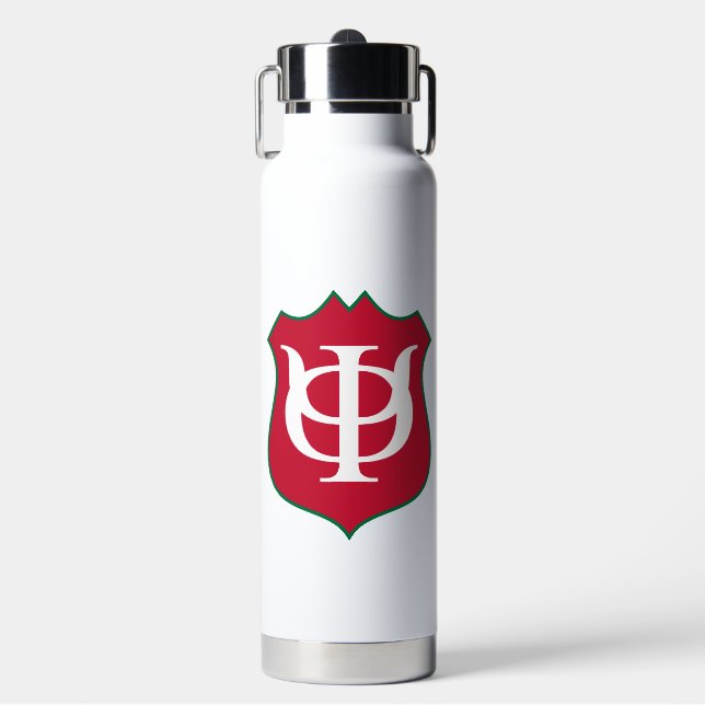 Phi Kappa Psi Fraternity Shield Logo Water Bottle (Front)
