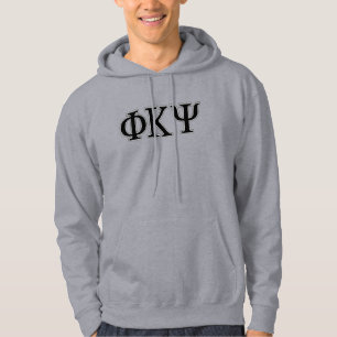 Phi Kappa Psi Greek Letters Black & Grey Logo 4 Hoodie