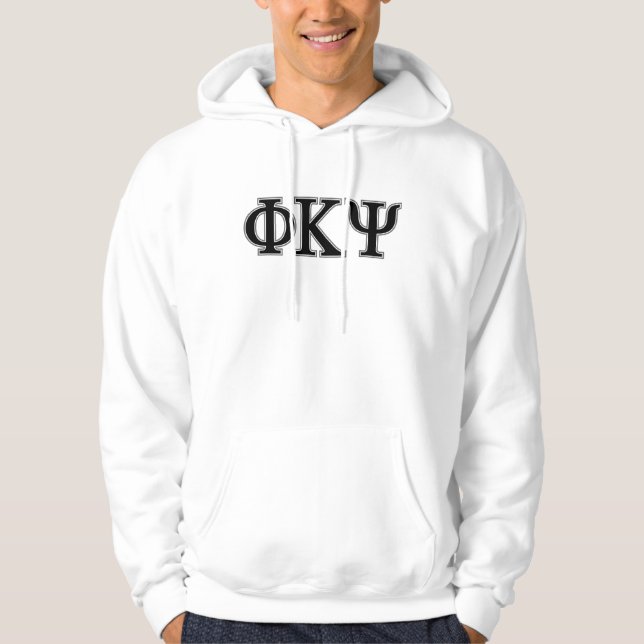 Phi Kappa Psi Greek Letters Black & Grey Logo 4 Hoodie (Front)