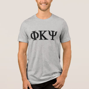 Phi Kappa Psi Greek Letters Black & Grey Logo 4 Tri-Blend Shirt