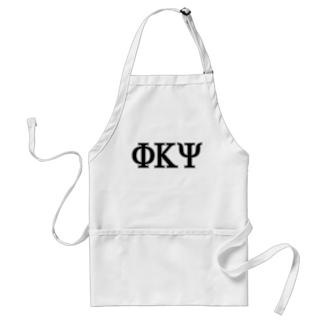 Phi Kappa Psi Greek Letters Black & Grey Logo Adult Apron (Front)