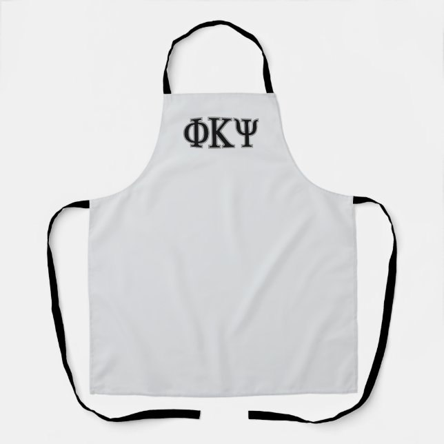 Phi Kappa Psi Greek Letters Black & Grey Logo Apron (Front)