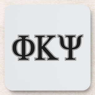 Phi Kappa Psi Greek Letters Black & Grey Logo Beverage Coaster