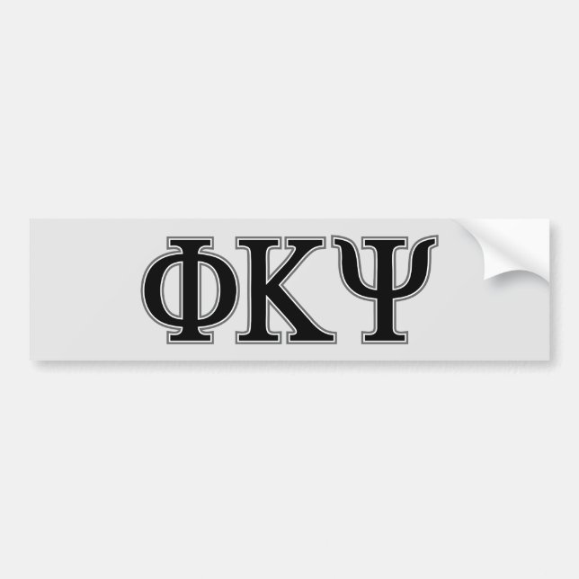 Phi Kappa Psi Greek Letters Black & Grey Logo Bumper Sticker (Front)