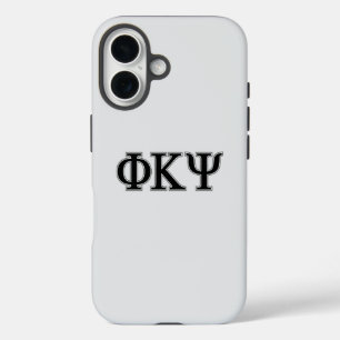 Phi Kappa Psi Greek Letters Black & Grey Logo iPhone 16 Case