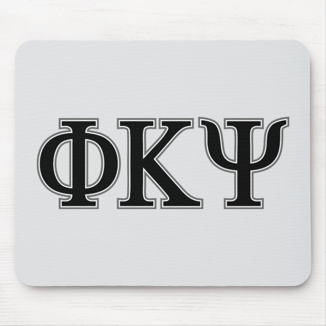 Phi Kappa Psi Greek Letters Black & Grey Logo Mouse Pad (Front)
