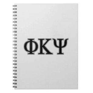 Phi Kappa Psi Greek Letters Black & Grey Logo Notebook