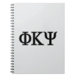 Phi Kappa Psi Greek Letters Black & Grey Logo Notebook