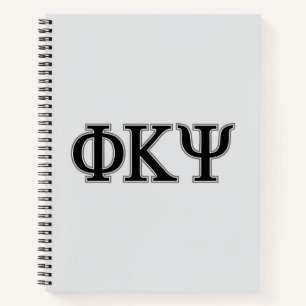 Phi Kappa Psi Greek Letters Black & Grey Logo Notebook