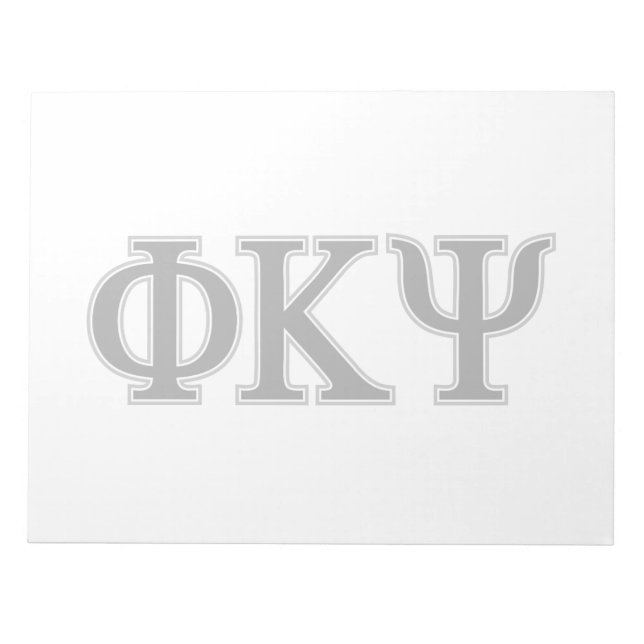 Phi Kappa Psi Greek Letters Black & Grey Logo Notepad (Front)
