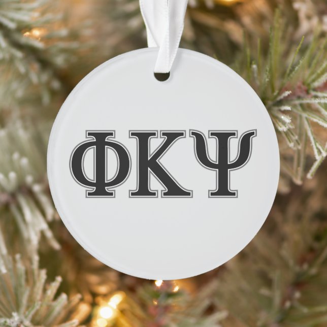 Phi Kappa Psi Greek Letters Black & Grey Logo Ornament (Tree)