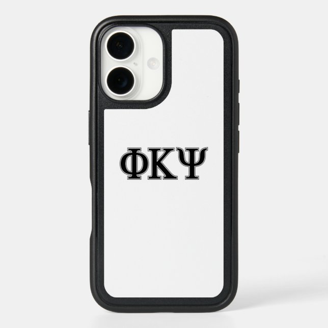 Phi Kappa Psi Greek Letters Black & Grey Logo Otterbox iPhone Case (Back)