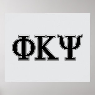Phi Kappa Psi Greek Letters Black & Grey Logo Poster
