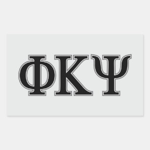 Phi Kappa Psi Greek Letters Black & Grey Logo Rectangular Sticker