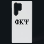 Phi Kappa Psi Greek Letters Black & Grey Logo Samsung Galaxy S22 Ultra Case<br><div class="desc">This product proudly showcases the iconic Greek letters of Phi Kappa Psi Fraternity, presented in a bold black with a distinct grey outline. The block-style letters Phi (Φ), Kappa (K), and Psi (Ψ) are prominently displayed, creating a strong and recognizable symbol of the fraternity. This classic representation embodies the tradition,...</div>