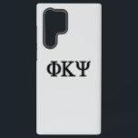 Phi Kappa Psi Greek Letters Black & Grey Logo Samsung Galaxy S22 Ultra Case<br><div class="desc">This product proudly showcases the iconic Greek letters of Phi Kappa Psi Fraternity, presented in a bold black with a distinct grey outline. The block-style letters Phi (Φ), Kappa (K), and Psi (Ψ) are prominently displayed, creating a strong and recognizable symbol of the fraternity. This classic representation embodies the tradition,...</div>