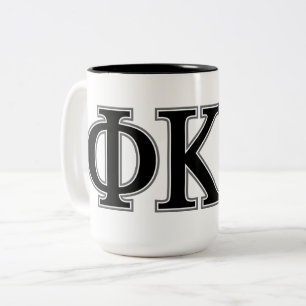Phi Kappa Psi Greek Letters Black & Grey Logo Two-Tone Coffee Mug