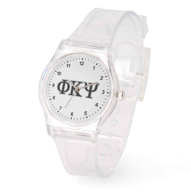 Phi Kappa Psi Greek Letters Black & Grey Logo Watch (Angle)