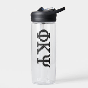 Phi Kappa Psi Greek Letters Black & Grey Logo Water Bottle