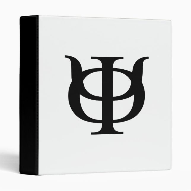 Phi Kappa Psi Greek Letters Black Logo 3 Ring Binder (Front/Spine)