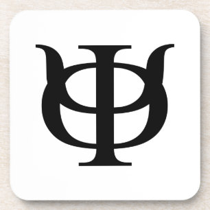 Phi Kappa Psi Greek Letters Black Logo Beverage Coaster
