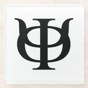 Phi Kappa Psi Greek Letters Black Logo Glass Coaster