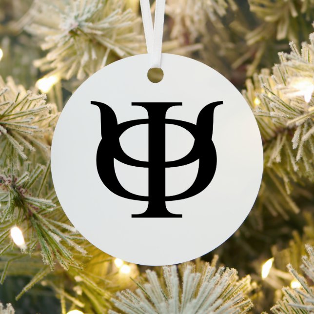 Phi Kappa Psi Greek Letters Black Logo Metal Ornament (Insitu)