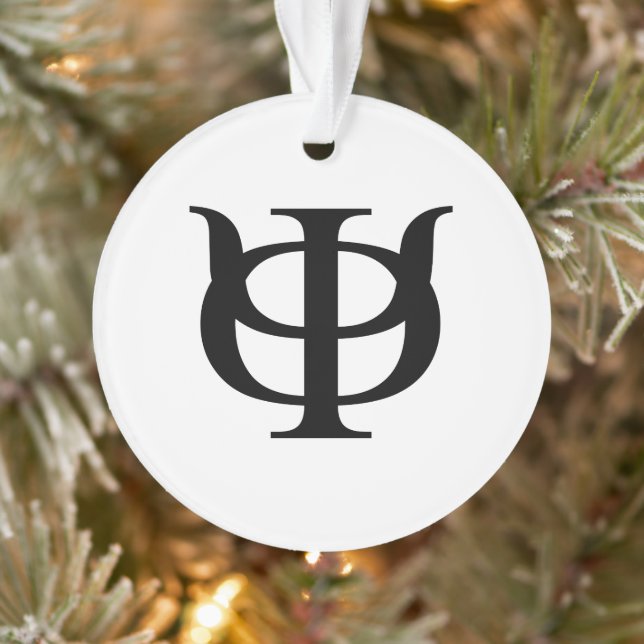 Phi Kappa Psi Greek Letters Black Logo Ornament (Tree)
