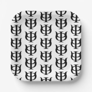 Phi Kappa Psi Greek Letters Black Logo Paper Plates