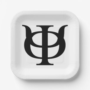 Phi Kappa Psi Greek Letters Black Logo Paper Plates