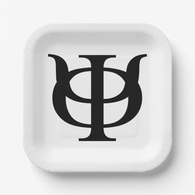 Phi Kappa Psi Greek Letters Black Logo Paper Plates (Front)