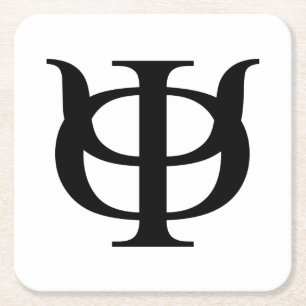 Phi Kappa Psi Greek Letters Black Logo Square Paper Coaster