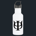 Phi Kappa Psi Greek Letters Black Logo Stainless Steel Water Bottle<br><div class="desc">This product proudly showcases the iconic Greek letters of Phi Kappa Psi Fraternity, elegantly intertwined in a bold black. The stylized Phi (Φ) and Psi (Ψ) are presented in a powerful interlocking form, creating a strong and recognizable symbol of the fraternity's unity. This classic representation embodies the tradition, brotherhood, and...</div>