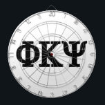 Phi Kappa Psi Greek Letters Logo Dart Board<br><div class="desc">This product proudly showcases the iconic Greek letters of Phi Kappa Psi Fraternity. The bold, block-style letters Phi (Φ), Kappa (K), and Psi (Ψ) are prominently displayed in black, creating a strong and recognizable symbol of the fraternity. This classic representation embodies the tradition, brotherhood, and spirit of Phi Kappa Psi,...</div>