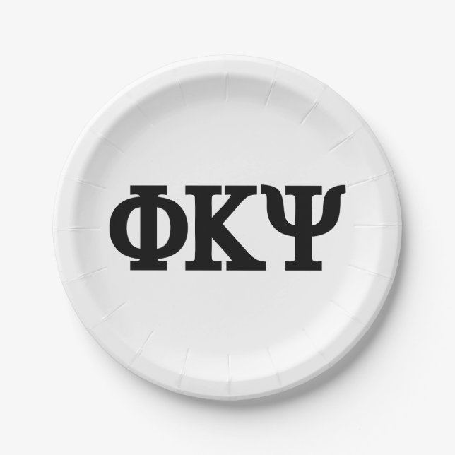 Phi Kappa Psi Greek Letters Logo Paper Plates (Front)