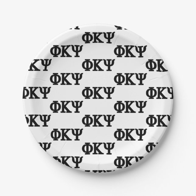Phi Kappa Psi Greek Letters Logo Paper Plates (Front)